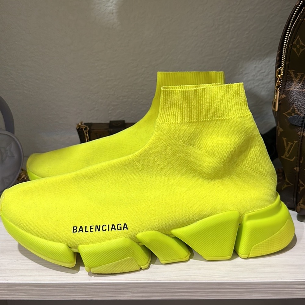 Lime Neon women Highlighter Recycled Knit Speed 2.0 Sock Sneakers size 11/41